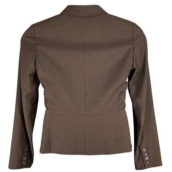 Talbots Womens 6 Chocolate Brown 87% Wool 3 Button Tailored Blazer Career Jacket - Picture 3 of 14
